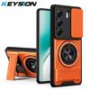 KEYSION Магнитный чехол для телефона TECNO Camon 40 Pro 5G 40 4G с защитой шторкой для камеры, подставкой-кольцом, противоударный