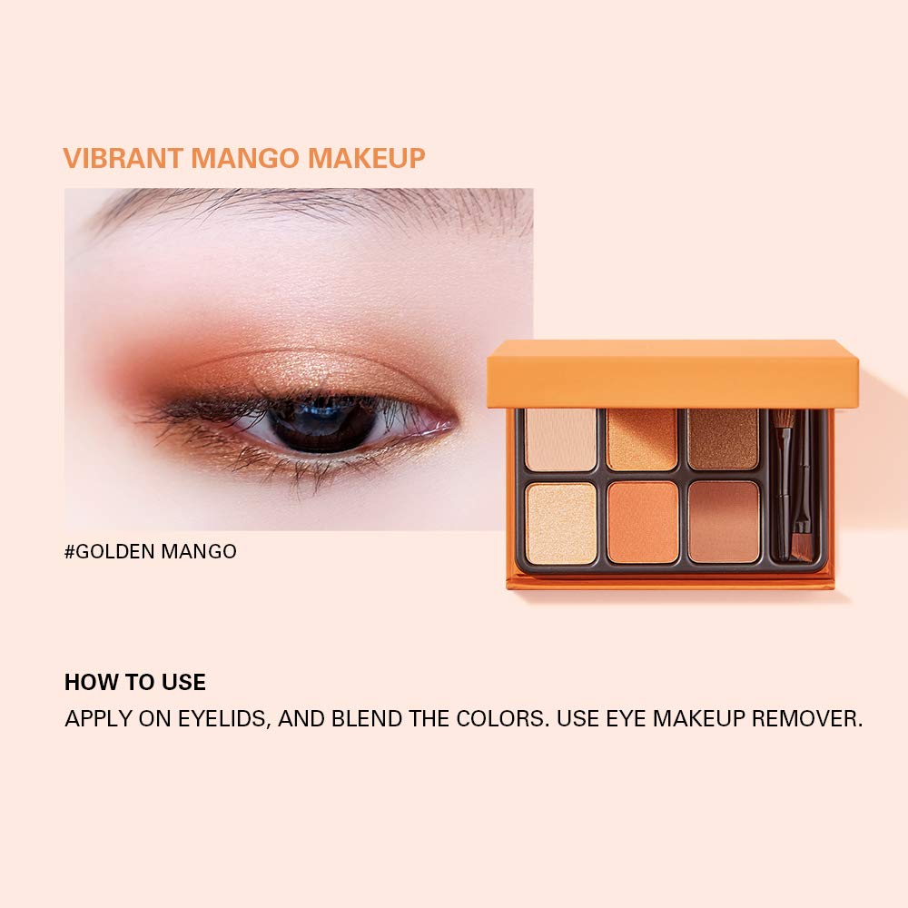 heme 6-Color Eyeshadow Palette (6 Colors) GOLDEN MANGO Taiwanese Cosmetics 1 Piece (x 1)