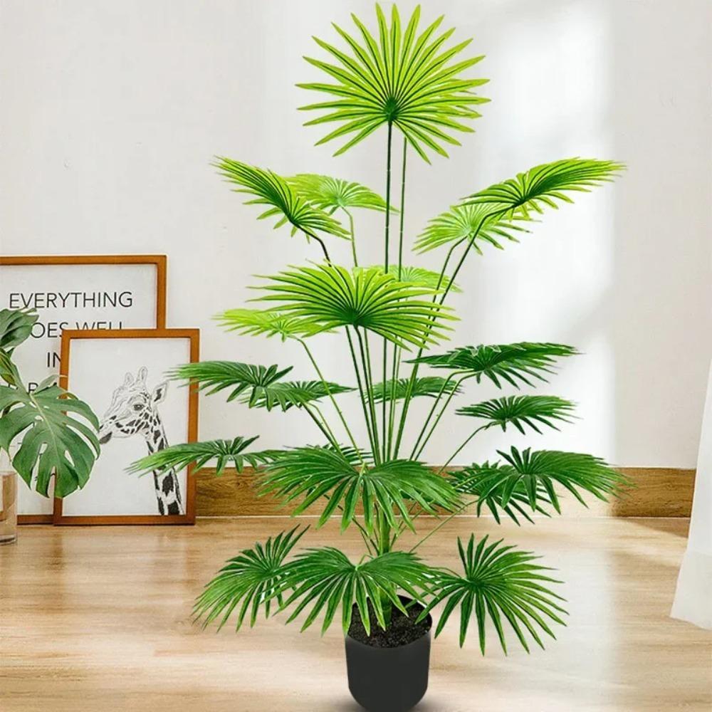 9-18 Leaves Artificial Fan Leaf Plant Fern Plant Palm Tree  Living Room Balcony Decoration