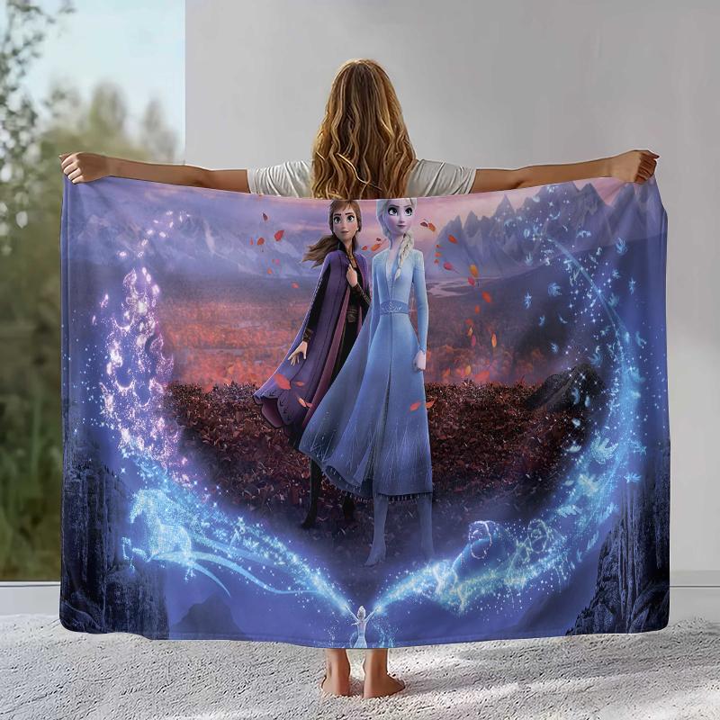 Cartoon F-Frozen girl Flannel Blanket,Ultra Soft Warm Plush Throw for Home Bedroom Bed Sofa Cover Camping Picnic gift kids