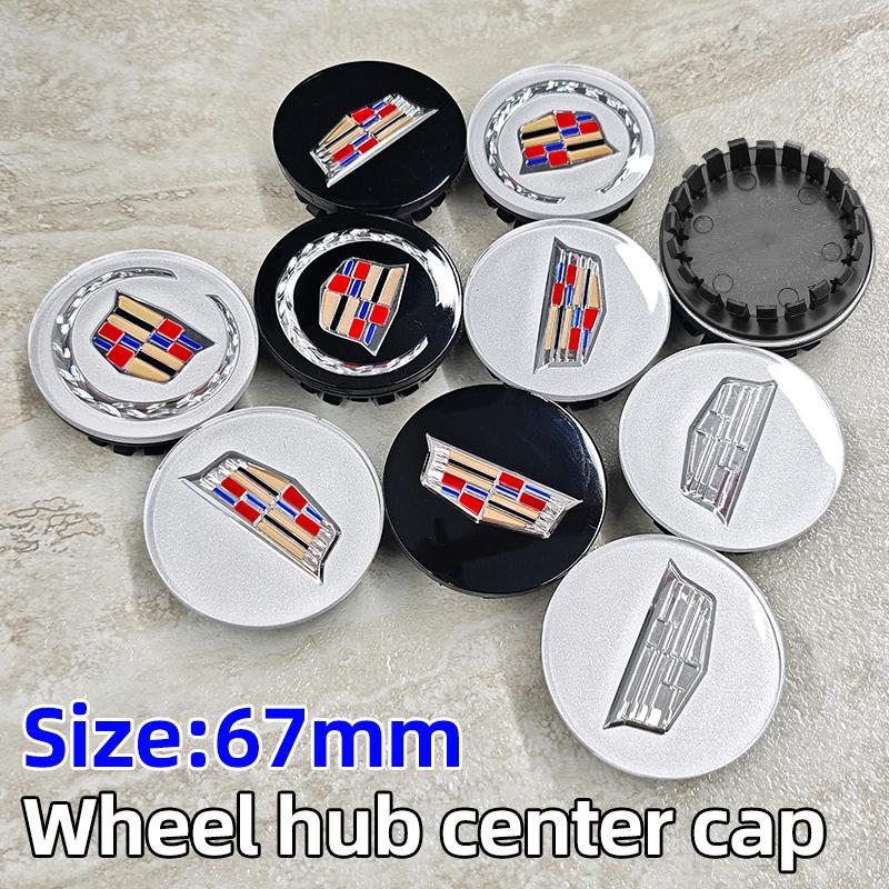 AABHT1 4pcs 67mm Car Wheel Center Hub Caps Cover for Cadillac BLS CT4 CT6 CTS SLR SLS SRX XT4 XT5 XT6 XTS Escalade Deville DTS Tiburon
