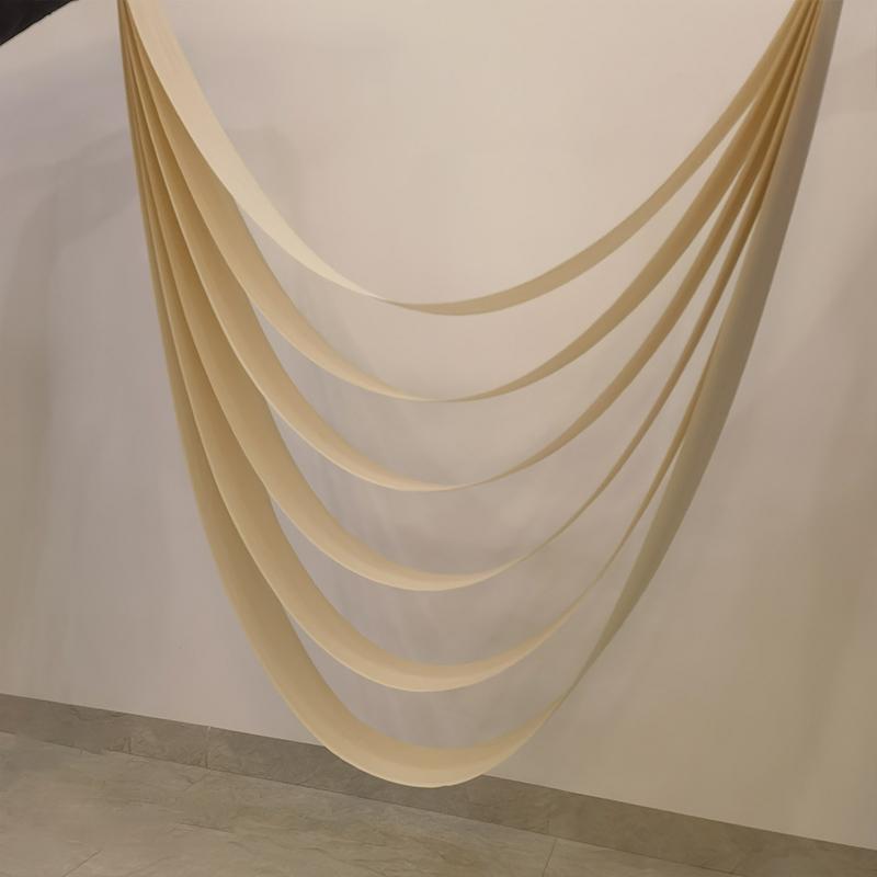 Wedding Ceiling Cloth Curtain 6 Layer Wave Curtain Drapery Fabric Draping Birthday Party Ceremony Reception Wall Hanging Decor