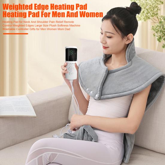 Электрогрелка, мгновенный подогрев, для шеи, плеч, спины, облегчение боли, утяжеленная электрическая грелка с проводным пультом дистанционного управления для мужчин, женщин, мам, пап