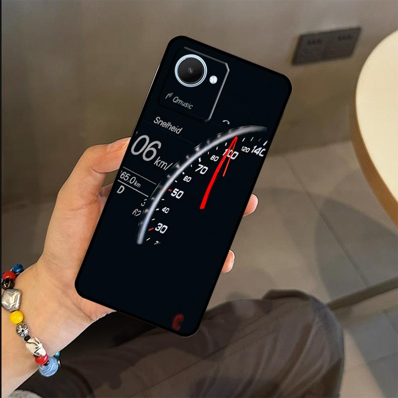 Cool Retro Speedometer Case For Realme C53 C55 C51 C25 C63 C61 C65 C67 C71 C75 GT6 GT7 Pro 11 12 13 14 15 Pro Plus