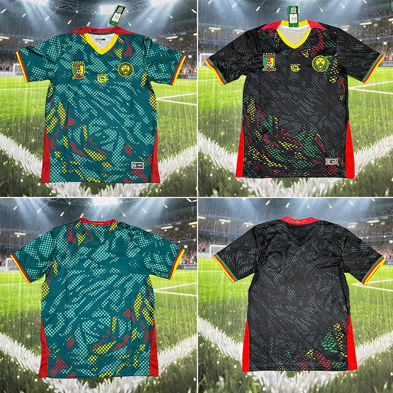 Cameroon Home and Away Jerseys 2024 Custom World Cup National Team Soccer Shirts Short Sleeve Tops Cross-border Delivery Fan Edition