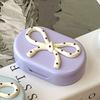 Candy Color Contact Lenses Box Cute Bow Portable Contact Lens Case with Tweezer Suction Stick Set for Travel Kit Holder