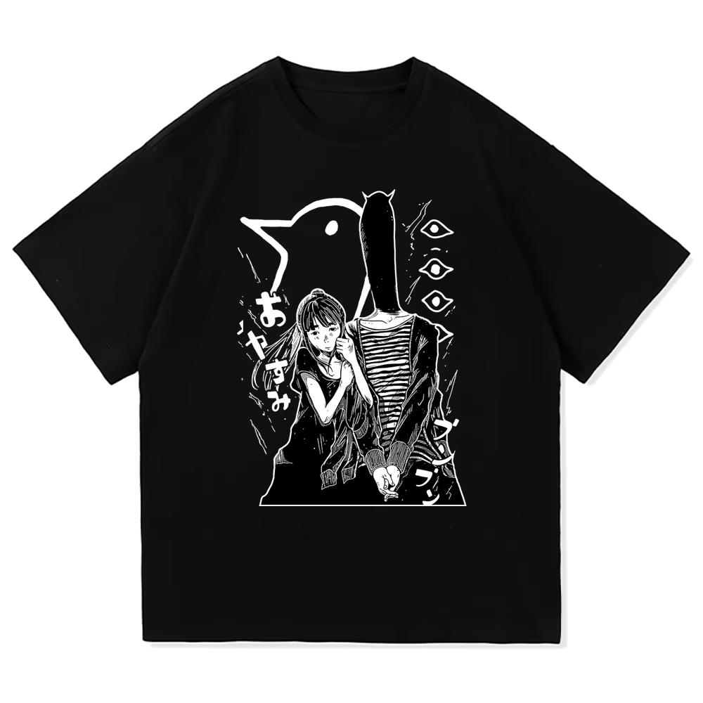 Футболка Goodnight Punpun Модная Ретро Oyasumi Punpun Айко Танака Футболка Унисекс Аниме Манга Винтажная Песочная Хлопковая Футболка