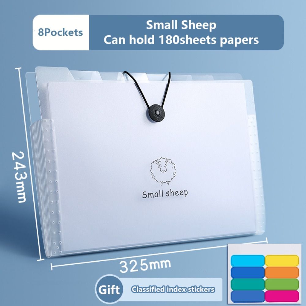 5/8/12 Pockets Test Paper Storage Folder Large Capacity Document Bag Fashion File Organizer