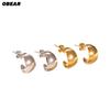 Stainless Steel Chunky Open C-Hoop Earrings Waterproof Huggie Earrings | Minimalist Fashion Jewelry