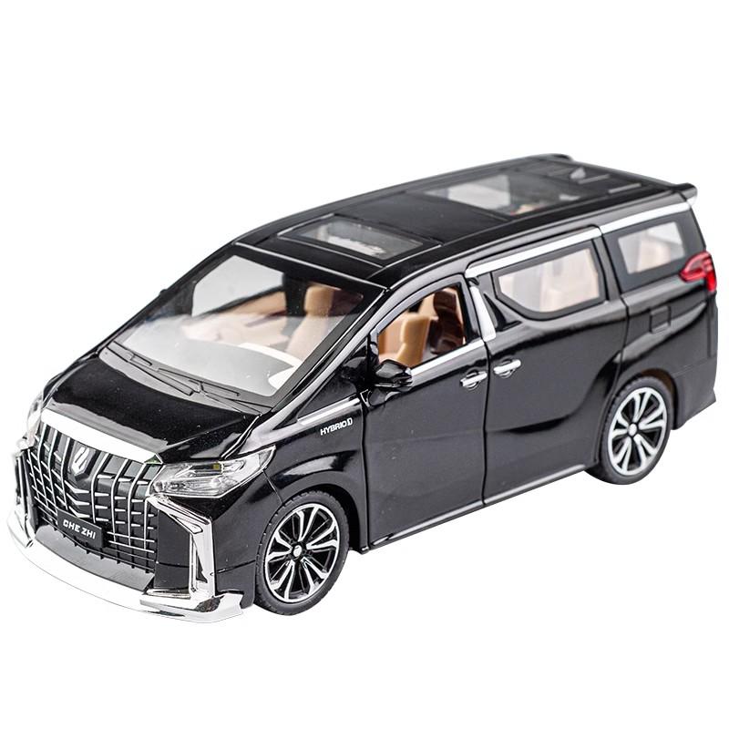 1/24 Toyota Alphard MPV Alloy Die Cast Toy Car Model Sound and Light Pull Back Children's Toy Collectibles Birthday Gift