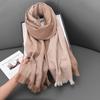 Double-Sided Color Matching Cashmere Scarf, Short Beard Scarf, Women'S Versatile High-End Warm Shawl