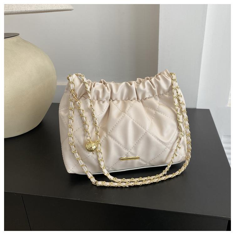 Новая весенне-летняя сумка-ведро Diamond Chain Bag, популярная сумка-ведро на одно плечо для женщин