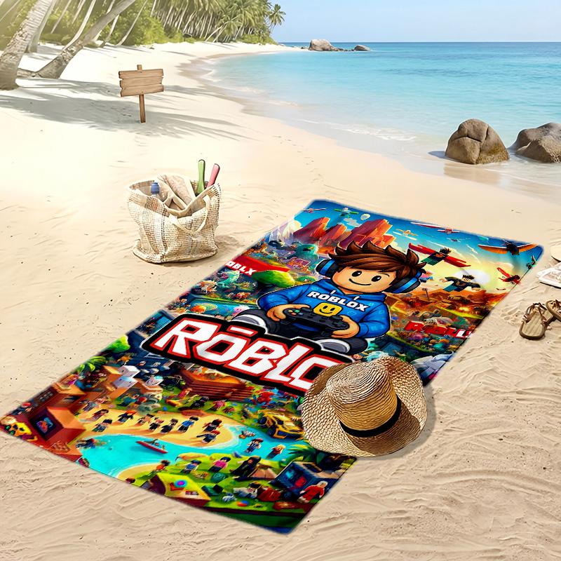 Пляжное полотенце Roblox, Мягкое, Впитывающее, Быстросохнущее полотенце для пляжа, Бассейна, Плавания, Путешествий, Дома