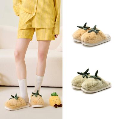 Хлопковые тапочки, Женские теплые плюшевые домашние туфли с добавленным флисом и утолщенной текстурой