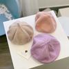 Осень и Зима Детский Милый Берет Модная и Универсальная Вязаная Шапка для Мальчиков и Девочек Конфетного Цвета Шапка-Пуловер Шляпа Художника