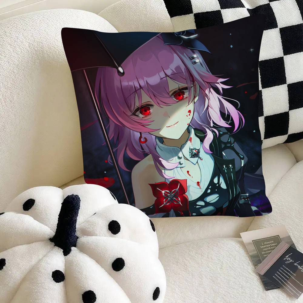 Evernight Милая девушка Чехол для подушки Honkai Star Rail Квадратная подушка Спальня Диван Досуг Комфортная подушка Автомобиль Украшение для дома
