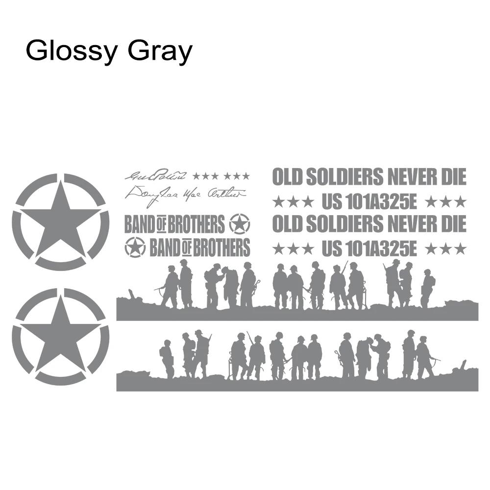 12PCS Car Door Vinyl Stickers For Jeep Wrangler JK TJ Jl YJ Auto Pentagram Soldiers Body Decoration Vinyl Decals Accessories