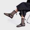 2025 Women's New Mesh Roman Boots Sexy Short Boots Women's 2024 New Black Single Shoes Sandals  Sandalen