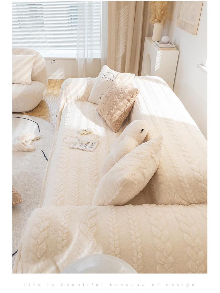 Плюшевый универсальный зимний чехол для дивана - защита от царапин и комплексная защита