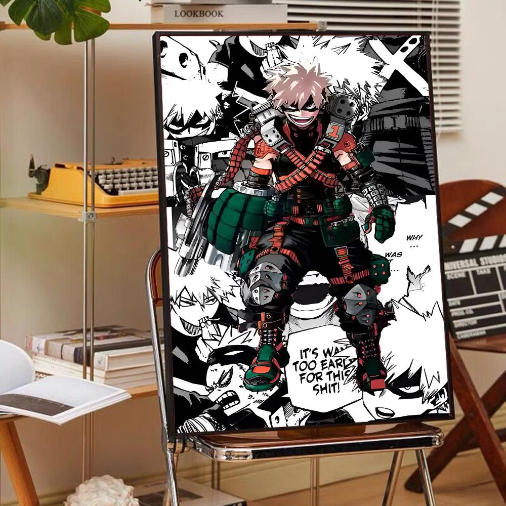 Anime B-Bakugo Katsuki Poster Anime Posters Sticky HD Quality Wall Art Retro Posters for Home Kawaii Room Decor