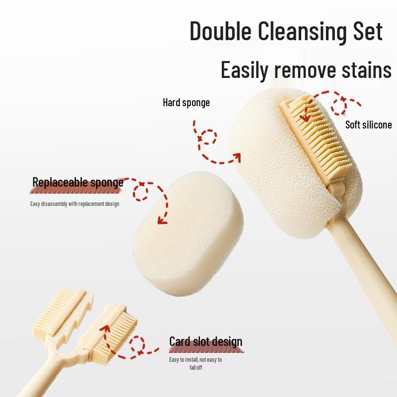 Five-in-One Long Handle Brush Set: Multi-functional for Small Boots, Insulated Cups, Baby Bottles, and Cleaning Sponges.