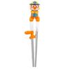 Edison Pororo Stainless Steel Correction Chopsticks Level 1 for Right Hand, Orange (firefighter), 1 Piece