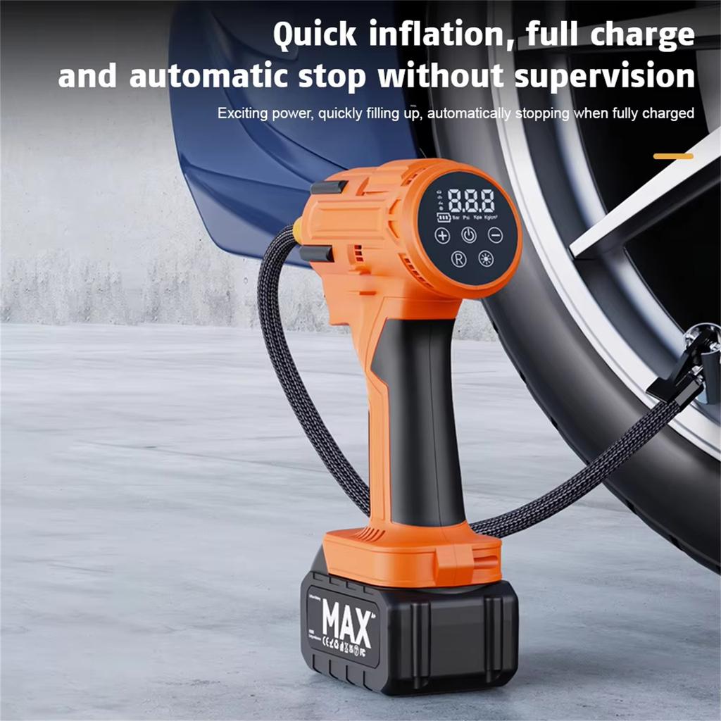 Компрессор для накачивания шин KeenPower, 21 В, беспроводной, для автомобильных шин, с перезаряжаемым литий-ионным аккумулятором, автомобильный адаптер 12 В, цифровой манометр, подходит