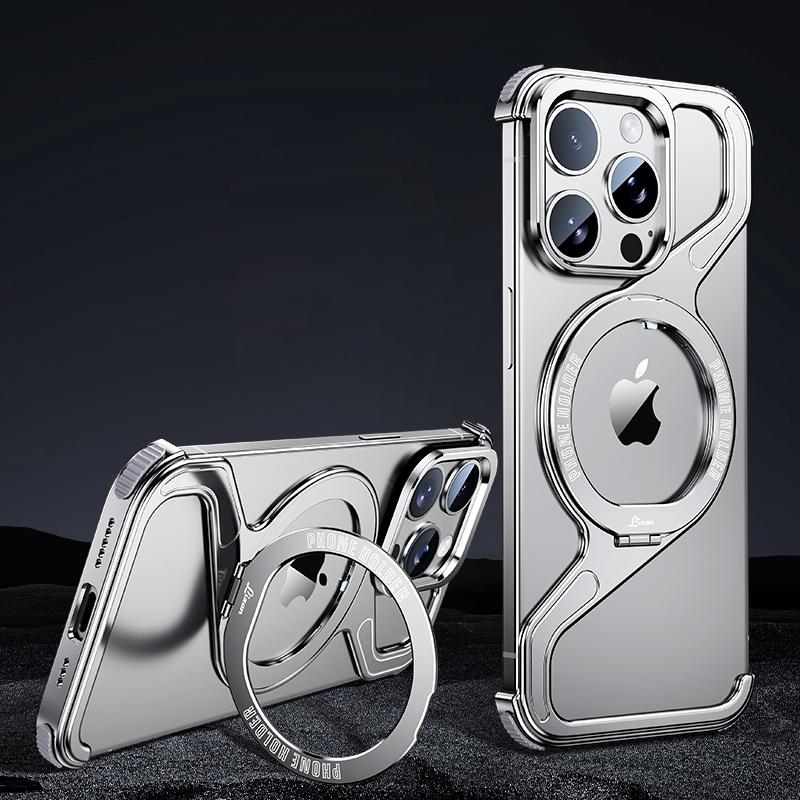Магнитный металлический чехол-подставка для iPhone 13 14 15 Pro Max с геометрической формой Z, чехол-подставка для iPhone 14 15 Promax