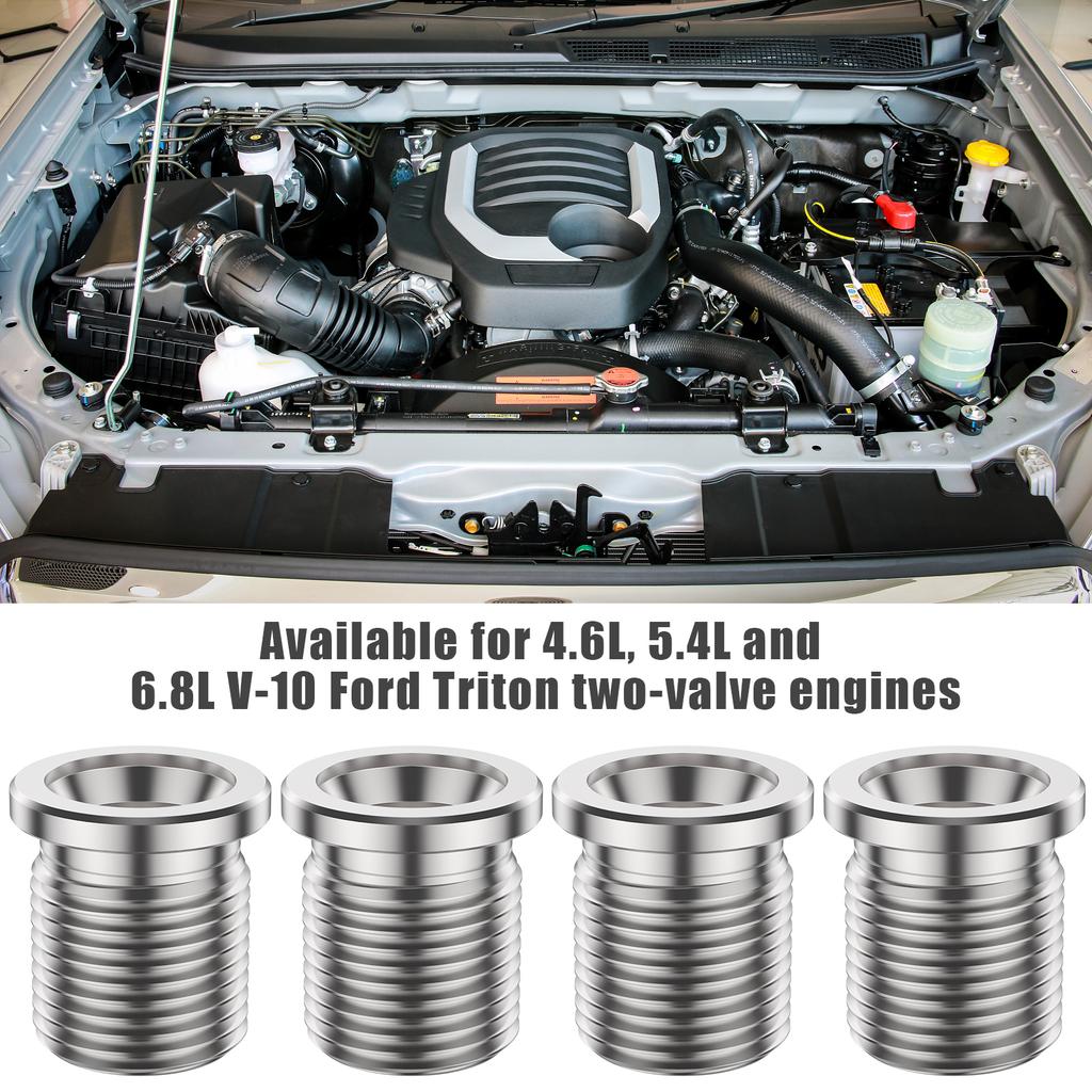 4pcs Spark Plug Insert 14mm Spark Plug Port Insert Tool Set Replacement Spark Plug Thread Inserts for Triton Repair Parts