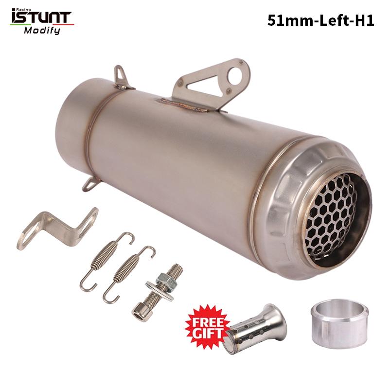 51mm/60mm Slip On Motorcycle Exhaust Motorcycle Exhaust Pipe Muffler Left Right Exhaust Pipe For Kawasaki Z900 FZ6 N R6 CBR1000R