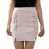 Женская мини-юбка на молнии с высокой талией, бандажная, с замшевой отделкой, однотонная, облегающая бедра