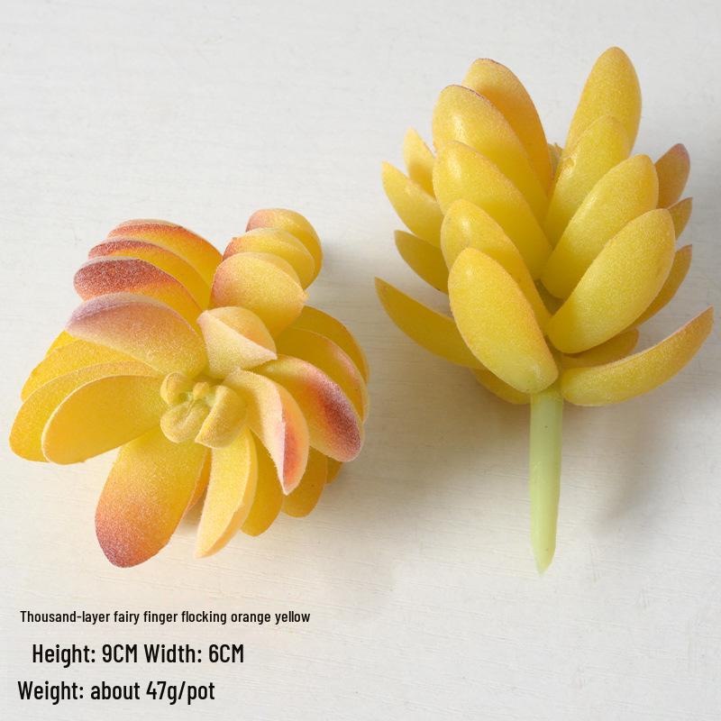 Mini Flocking Artificial Succulent Bonsai for DIY Wall Decor