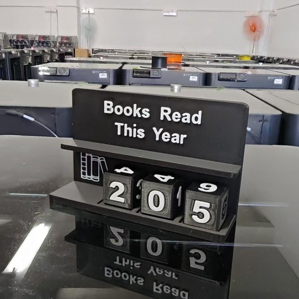 3D Printed Book Read Counter Plastic Reading Goal Display This Year Book Tracker Wear Resist Reading Log Library Decor
