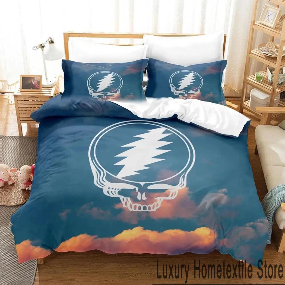 3D Череп Grateful Dead Постельный набор Мальчики Девочки Полуторный Двуспальный Кинг Сайз Пододеяльник Наволочка Кровать мальчики Взрослые Домашний Текстиль
