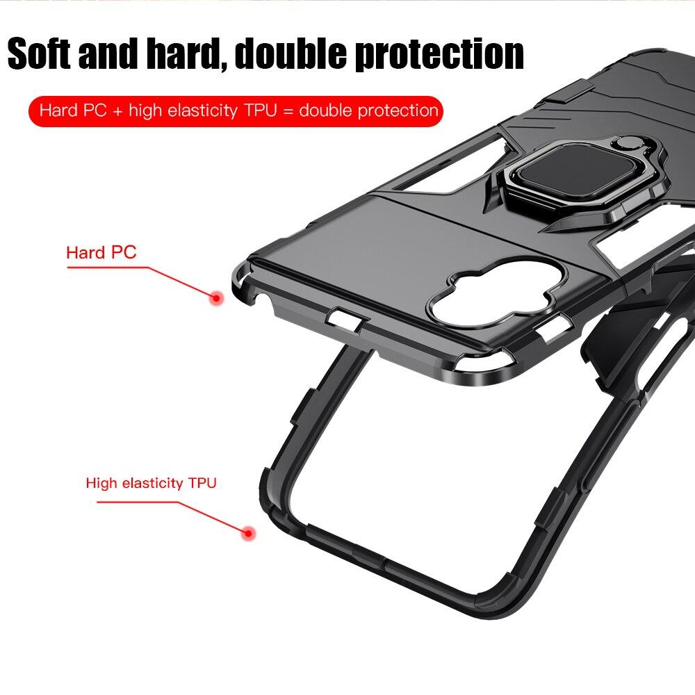 KEYSION Противоударный защитный чехол для Xiaomi POCO M5 M5S M4 5G, силиконовый + ПК, металлическое кольцо-подставка, задняя крышка для телефона Redmi 11 Prime 5G