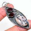 Natural Pink Opal, Garnet Gemstone 925 Sterling Silver Pendant 2.80" M1p32