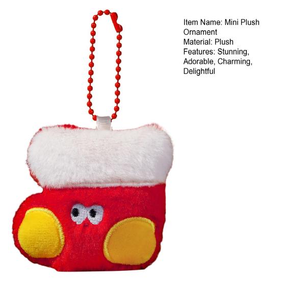 Плюшевые елочные украшения Маленькие плюшевые Санта/Елка/Венок Рождественские подвесные украшения Мягкая мини-плюшевая игрушка для декора рождественской елки и вечеринки