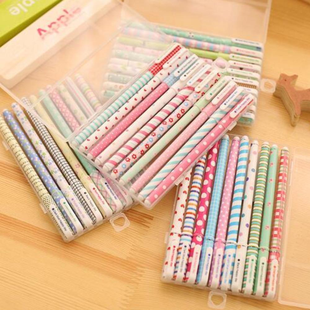 1 коробка / 10 штук красочных цветных гелевых ручек с изображением животных, звезд, звезд, маркеров для текста, цветочных канцелярских принадлежностей для офиса и школы, подарок с коробкой