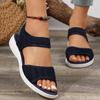 Summer new platform sandals fly-woven breathable casual sandals foot cover foreign trade large size spot women's beach sandals