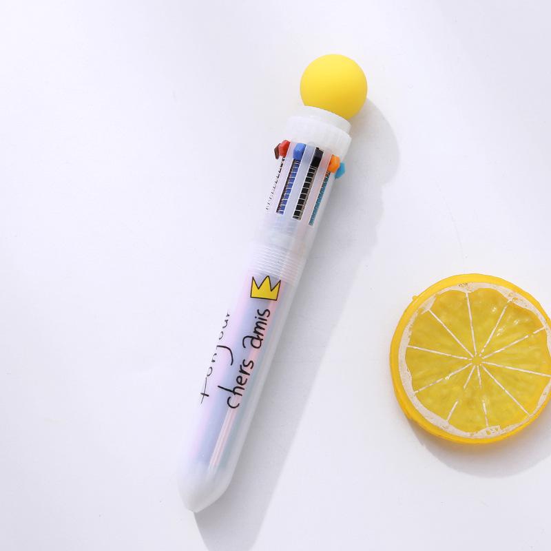 1pcs Creative Multicolor Office School Ballpoint Pen For Kids Gift Fashion 10 Colors Stationary Writing Pens Simple Signing Pen