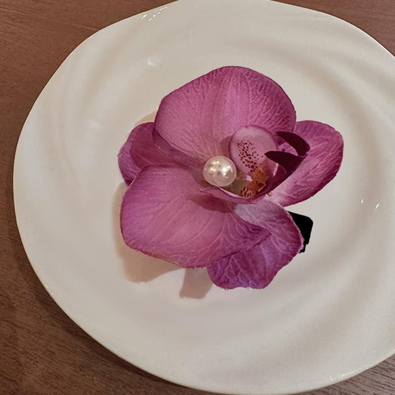 Заколка для волос с гавайским цветком фаленопсиса для женщин и девочек, заколка для волос с челкой в виде цветка орхидеи, аксессуары для волос BB