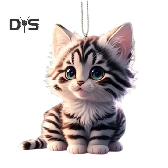 Акрил 2D кошка автомобиль подвесное украшение для дома и офиса рюкзак авто зеркало заднего вида мультфильм котенок животное подвесной орнамент кулон