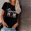 Women Summer T Shirt English Print Short Sleeve Tees Casual Printed Tops