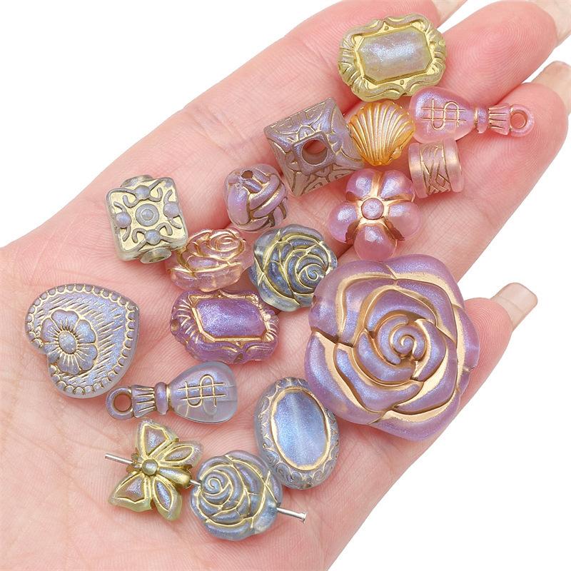 Акриловые прозрачные винтажные матовые золотые бусины ручной работы браслет ожерелье бусины бусины ювелирные изделия аксессуары подвески аксессуары