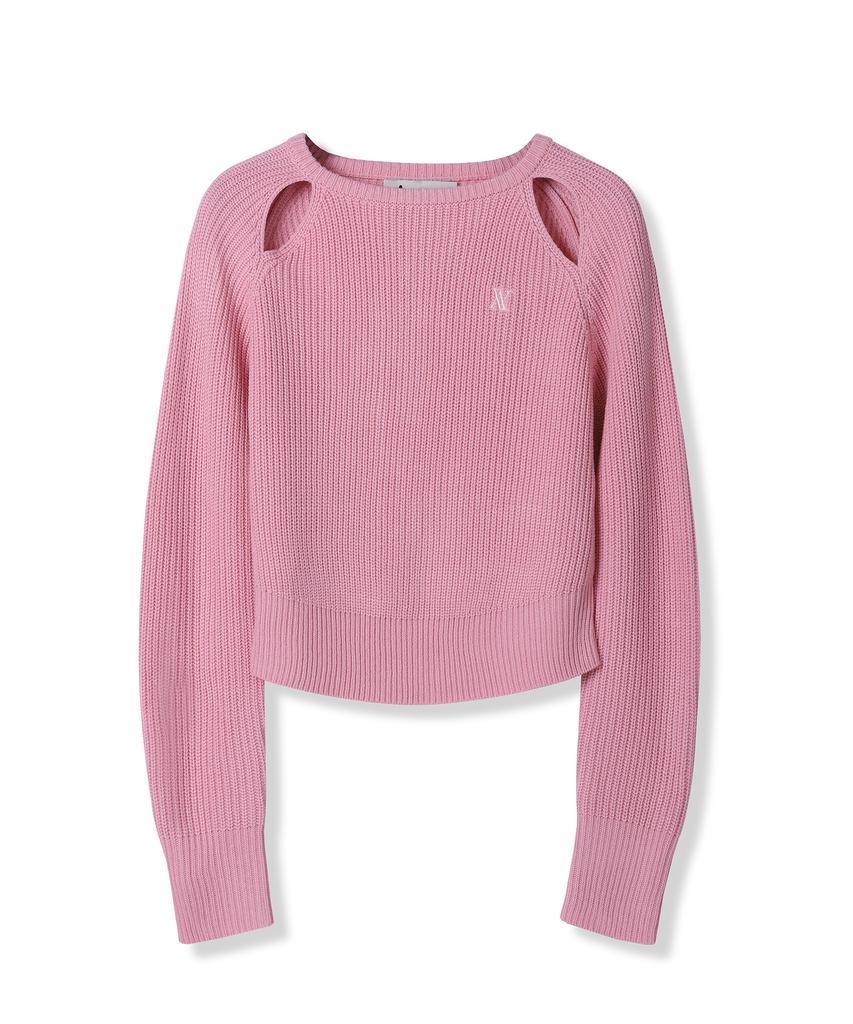 AVANDRESS Ribbed Cut-Out Knit Black