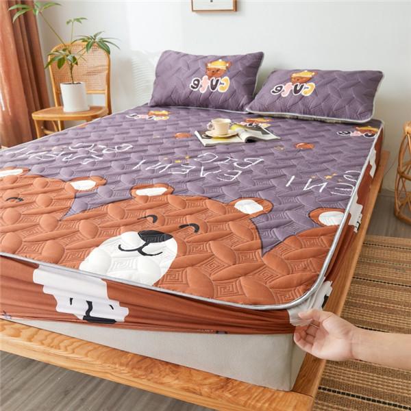 Cotton Winter Warm Thicken Sheet Bed Fitted Sheet Bedcover Printing Bed Mattress Cover Protector Sheet No Pillowcase