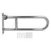 Flip Up Bathroom Grab Bar Stainless Steel Ergonomics 90 Degrees Vertical Rotation Wall Mount Toilet