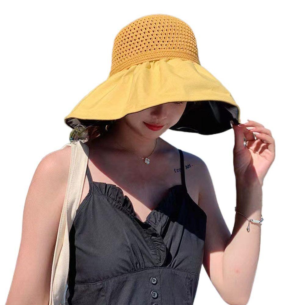 UV Protection Bucket Hat Foldable Sunshade Hat Women Sun Cap