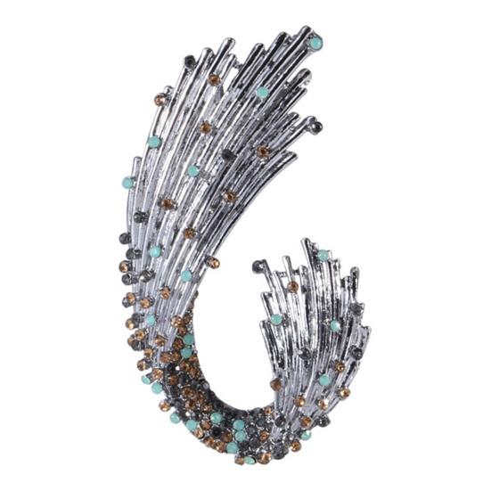 Brooch Colorful Rhinestones Decor Irregular Shape Shawl Scarf Pin Bag Hat Simple Badge Fashionable