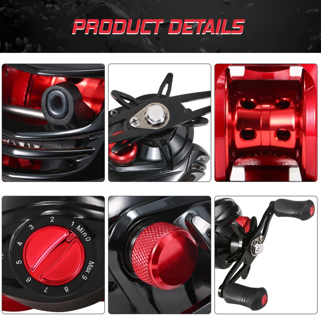 Baitcasting Reel 18+1BB Bea s Baitcasting Fishing Reel High Speed 7.2: 1 Gear Ratio Magnetic Brake System Baitcaster Reel